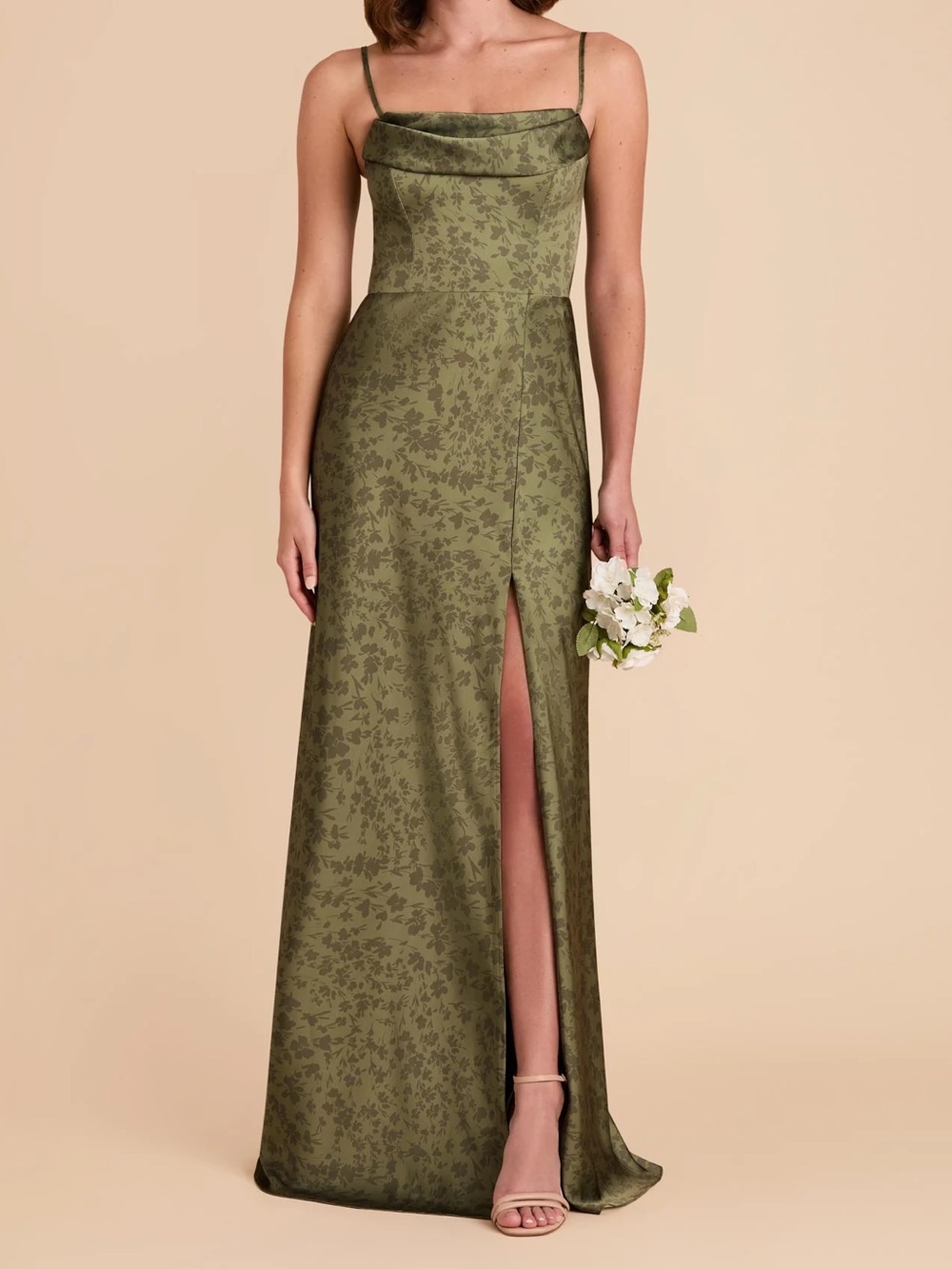 Birdy Grey Mia Floral Olive Bridesmaid Maxi Convertible Dress